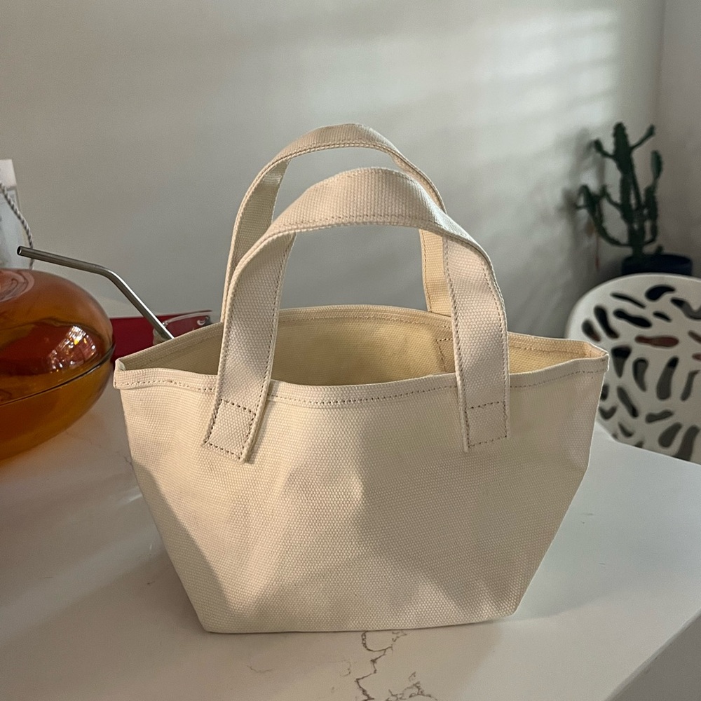 Aritzia Main Character Mini Cream Canvas Tote Bag